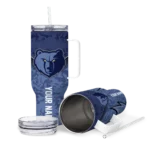 personalized memphis grizzlies chevron stripe blue curved tumbler best selling 1.webp