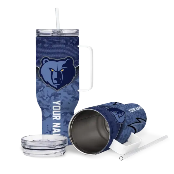 personalized memphis grizzlies chevron stripe blue curved tumbler high quality 1.webp