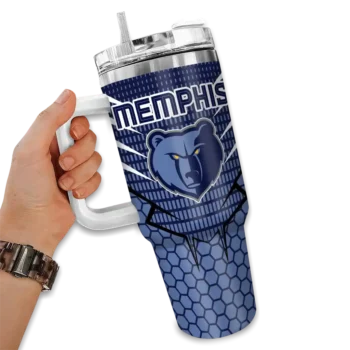 personalized memphis grizzlies hex texture blue curved tumbler fashion forward 1.webp