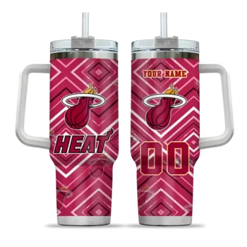 personalized miami heat bold diamonds red curved tumbler best selling 1.webp