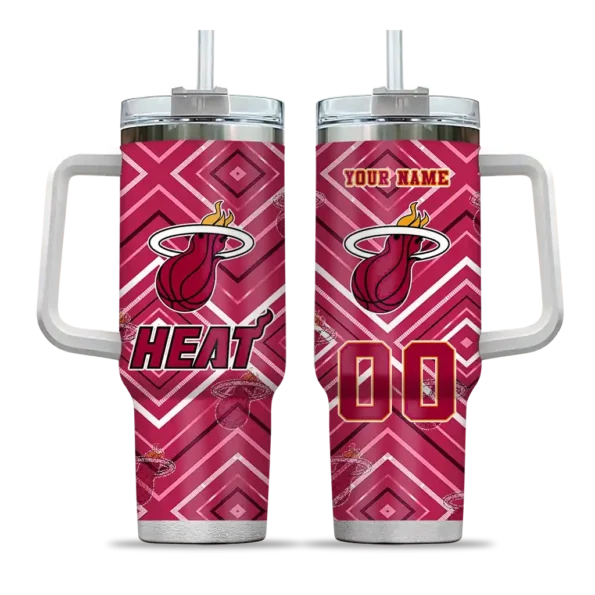 personalized miami heat bold diamonds red curved tumbler best selling 1.webp