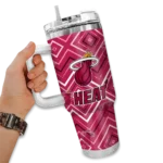 personalized miami heat bold diamonds red curved tumbler best selling 1.webp