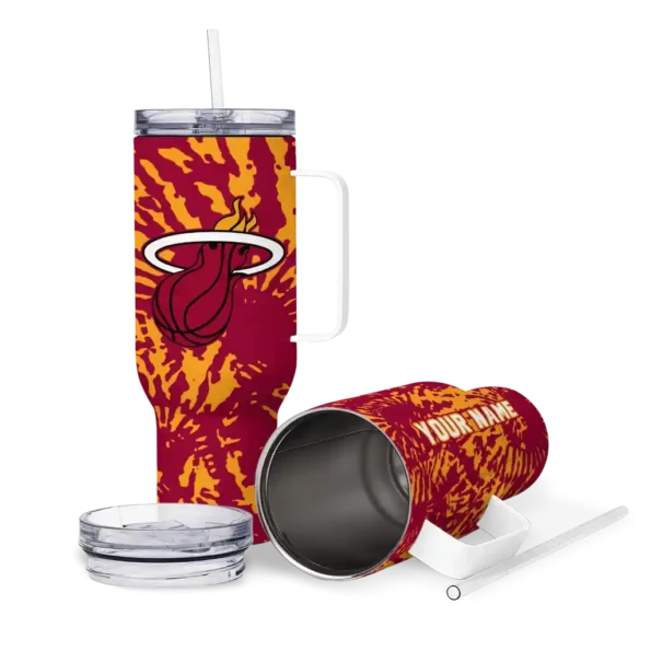 personalized miami heat burst swirl red curved tumbler high quality 1.webp