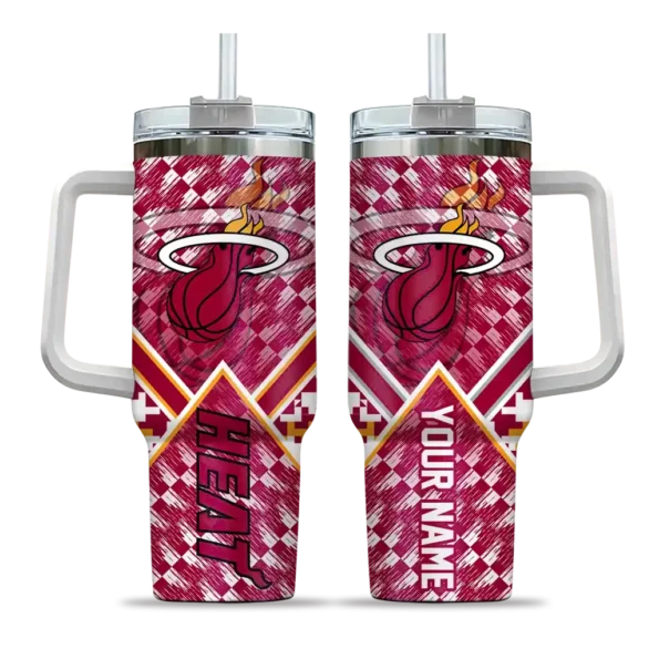 personalized miami heat chevron angle red curved tumbler best selling 1.webp