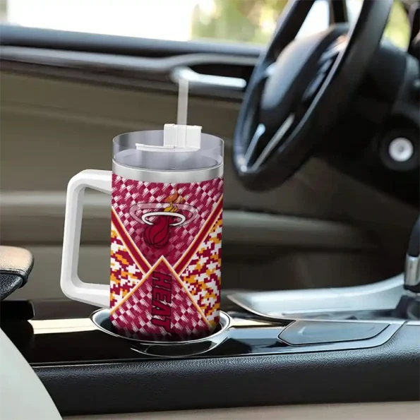personalized miami heat chevron angle red curved tumbler trendy 1.webp