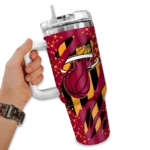 personalized miami heat claw cut red black curved tumbler best selling 1.webp