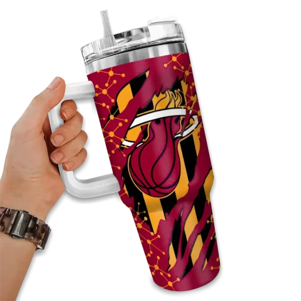 personalized miami heat claw cut red black curved tumbler fashion forward 1.webp