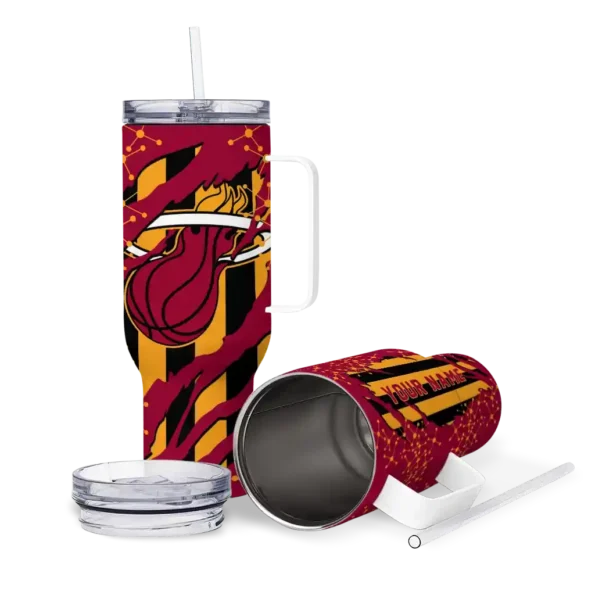 personalized miami heat claw cut red black curved tumbler high quality 1.webp
