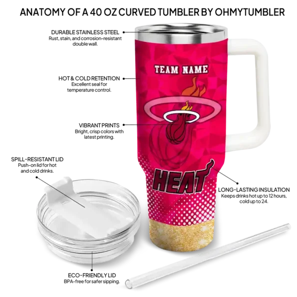 personalized miami heat geometric prism red curved tumbler new arrival 1.webp