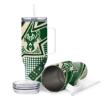 personalized milwaukee bucks arrow burst green curved tumbler best selling 1.webp