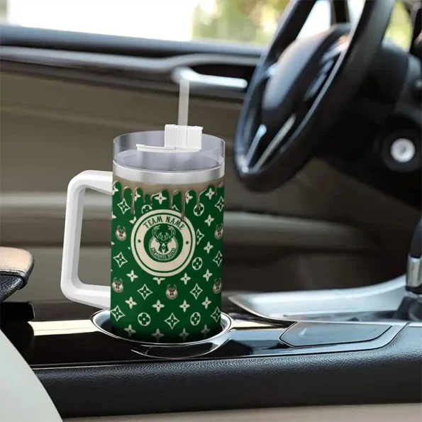 personalized milwaukee bucks bullseye drips green curved tumbler trendy 1.webp