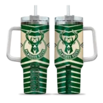 personalized milwaukee bucks chevron layers green curved tumbler best selling 1.webp