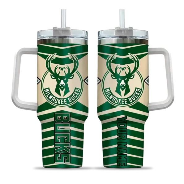 personalized milwaukee bucks chevron layers green curved tumbler best selling 1.webp