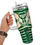 personalized milwaukee bucks chevron layers green curved tumbler best selling 1.webp