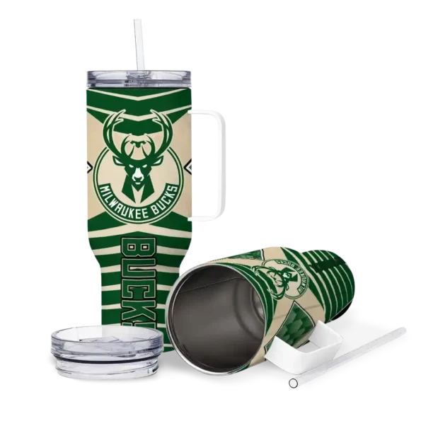 personalized milwaukee bucks chevron layers green curved tumbler high quality 1.webp