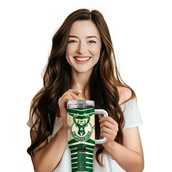 personalized milwaukee bucks chevron layers green curved tumbler premium grade 1.webp