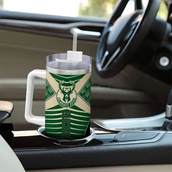 personalized milwaukee bucks chevron layers green curved tumbler trendy 1.webp