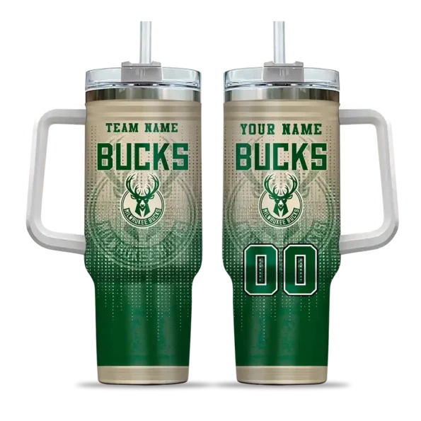 personalized milwaukee bucks gradient dots green curved tumbler best selling 1.webp