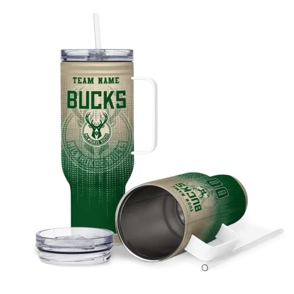 personalized milwaukee bucks gradient dots green curved tumbler high quality 1.webp