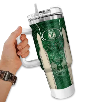personalized milwaukee bucks hexagon armor green curved tumbler fashion forward 1.webp
