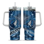 personalized minnesota timberwolves abstract paths midnight blue curved tumbler best selling 1.webp