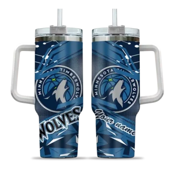personalized minnesota timberwolves abstract paths midnight blue curved tumbler best selling 1.webp