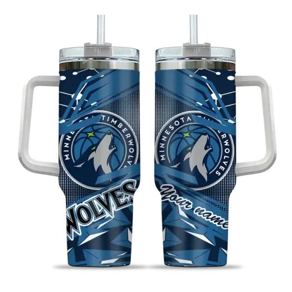 personalized minnesota timberwolves abstract paths midnight blue curved tumbler best selling 1.webp