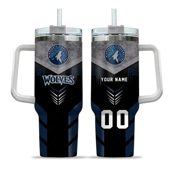 personalized minnesota timberwolves arrow armor midnight blue black curved tumbler best selling 1.webp