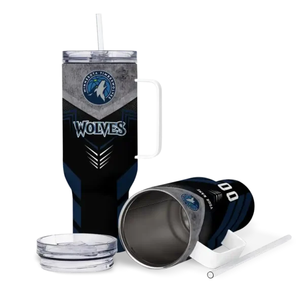 personalized minnesota timberwolves arrow armor midnight blue black curved tumbler high quality 1.webp