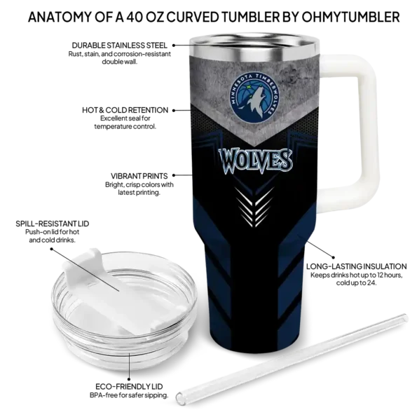 personalized minnesota timberwolves arrow armor midnight blue black curved tumbler new arrival 1.webp