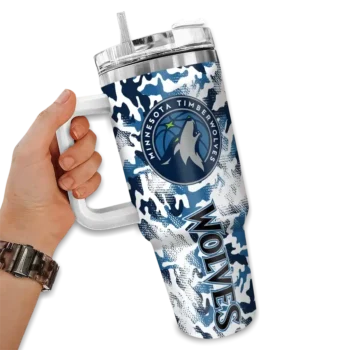 personalized minnesota timberwolves camo mashup midnight blue white curved tumbler fashion forward 1.webp