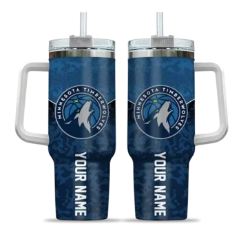 personalized minnesota timberwolves chevron stripe midnight blue curved tumbler best selling 1.webp