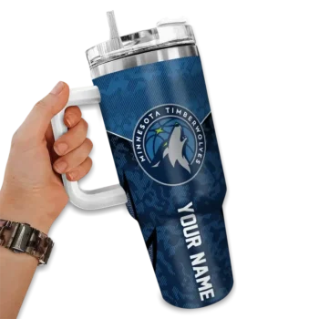 personalized minnesota timberwolves chevron stripe midnight blue curved tumbler fashion forward 1.webp