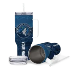 personalized minnesota timberwolves chevron stripe midnight blue curved tumbler best selling 1.webp