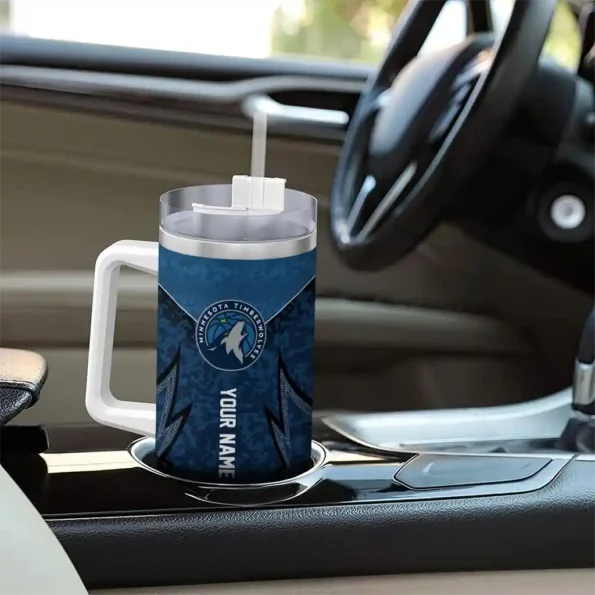 personalized minnesota timberwolves chevron stripe midnight blue curved tumbler trendy 1.webp