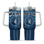 personalized minnesota timberwolves hex texture midnight blue curved tumbler best selling 1.webp