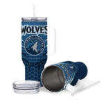 personalized minnesota timberwolves hex texture midnight blue curved tumbler best selling 1.webp