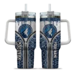 personalized minnesota timberwolves leopard zipper midnight blue curved tumbler best selling 1.webp