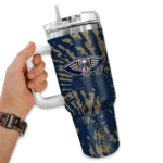 personalized new orleans pelicans burst swirl navy curved tumbler best selling 1.webp