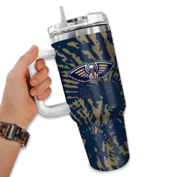 personalized new orleans pelicans burst swirl navy curved tumbler fashion forward 1.webp