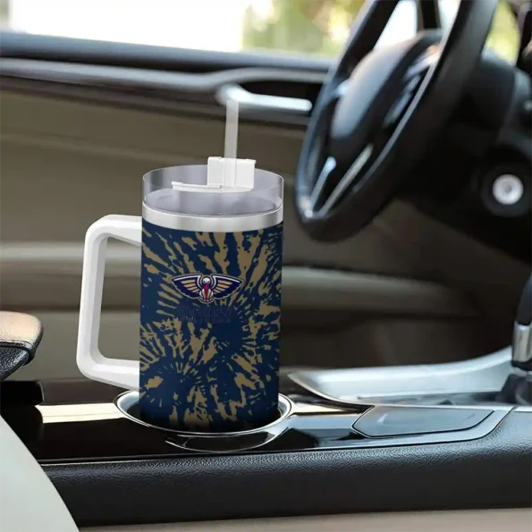 personalized new orleans pelicans burst swirl navy curved tumbler trendy 1.webp
