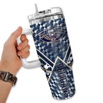 personalized new orleans pelicans chevron angle navy curved tumbler fashion forward 1.webp