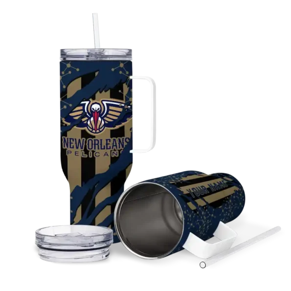 personalized new orleans pelicans claw cut navy black curved tumbler high quality 1.webp
