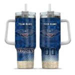 personalized new orleans pelicans geometric prism navy curved tumbler best selling 1.webp
