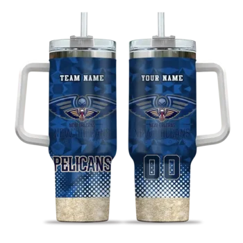 personalized new orleans pelicans geometric prism navy curved tumbler best selling 1.webp