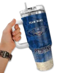 personalized new orleans pelicans geometric prism navy curved tumbler best selling 1.webp