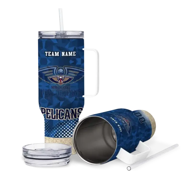 personalized new orleans pelicans geometric prism navy curved tumbler high quality 1.webp