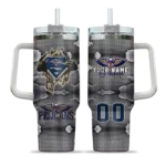 personalized new orleans pelicans superman shield navy gray curved tumbler best selling 1.webp