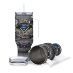 personalized new orleans pelicans superman shield navy gray curved tumbler best selling 1.webp