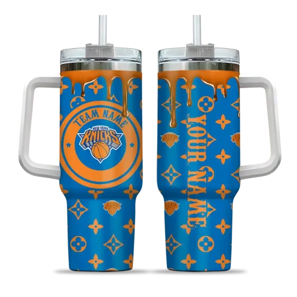 personalized new york knicks bullseye drips blue curved tumbler best selling 1.webp